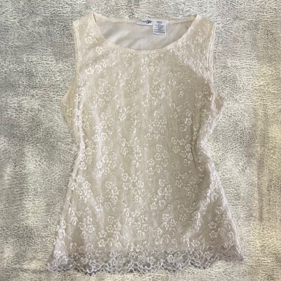 Vintage East 5th Lace Scalloped Tank Top - Picture 1 of 6